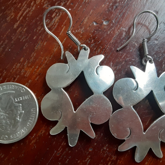 Vintage Taxco Sterling Silver Earrings - Picture 4 of 4